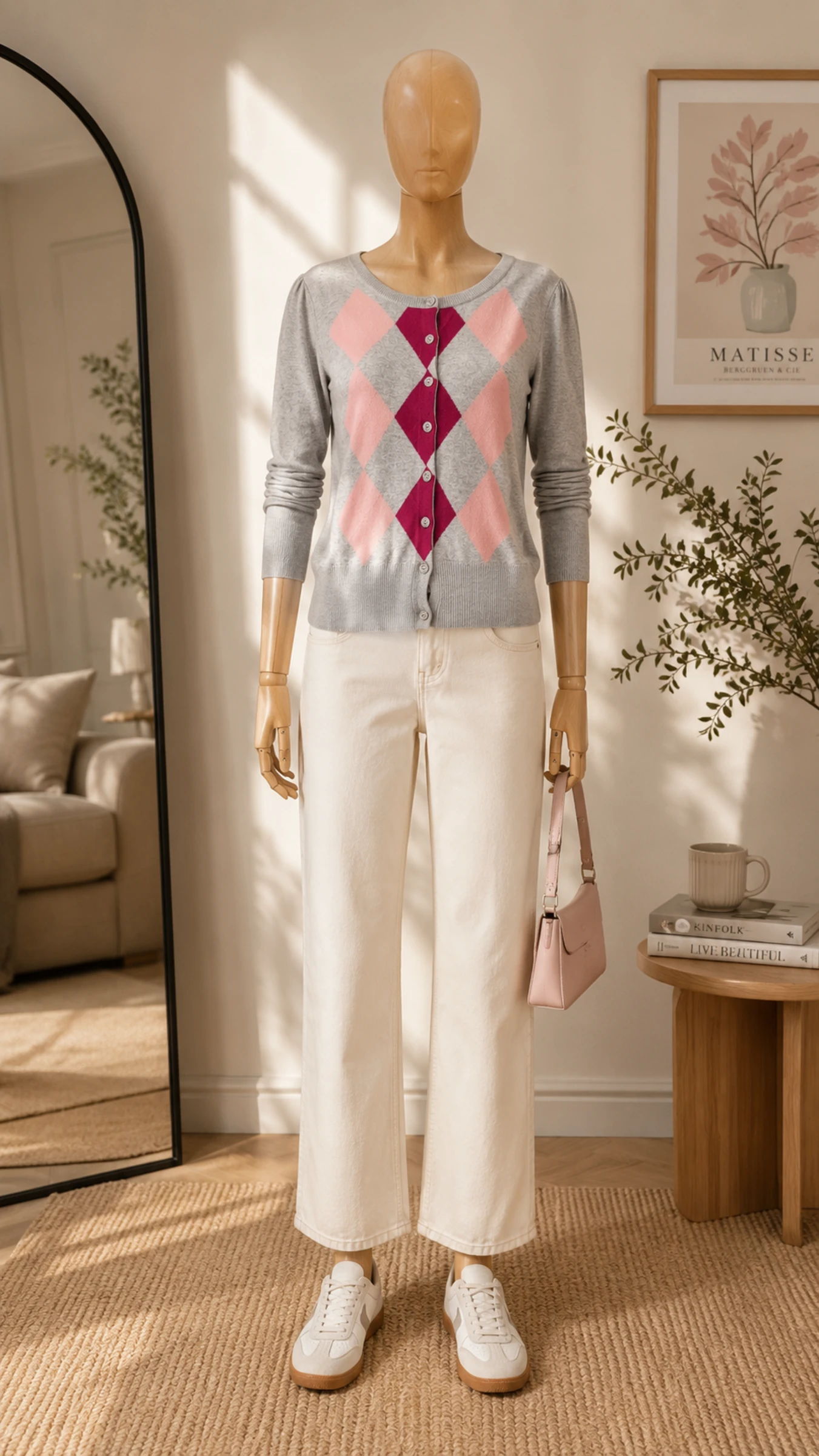Esprit Cardigan TM/TFr38-Cinza Rosa e Fúcsia - Estilo Burlington em TBE – photo 2